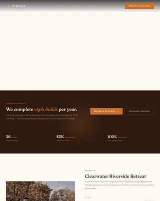 Cabin — Premium Log Home Developer Landing Page Template