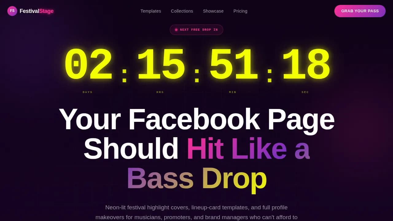 Stage — Vibrant Event Social Cover Landing Page Template