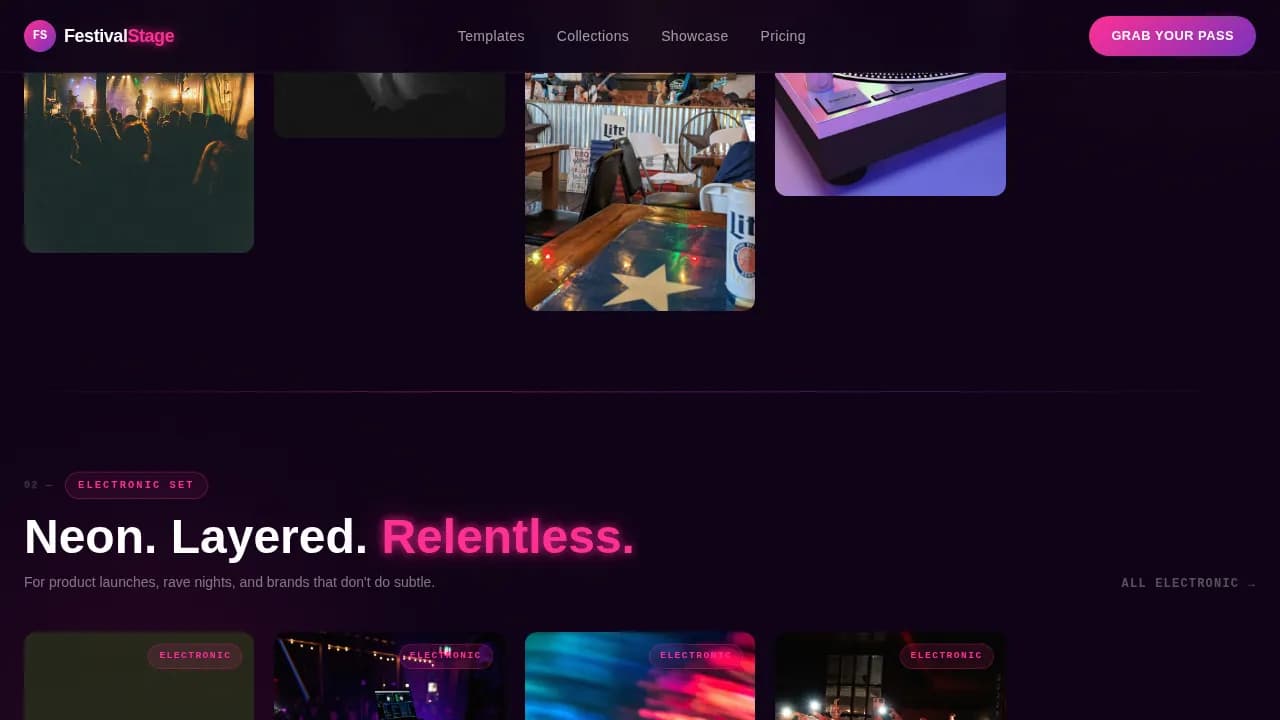 Stage — Vibrant Event Social Cover Landing Page Template