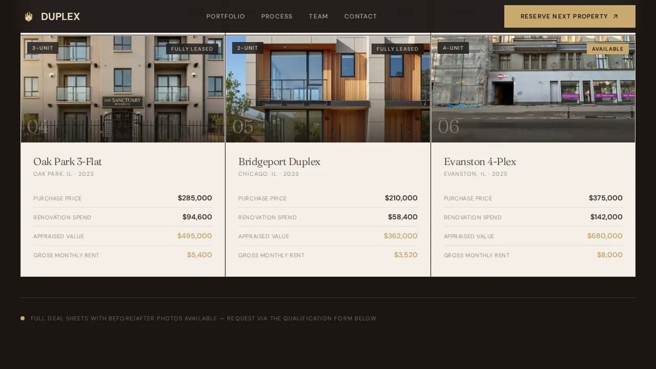 Duplex - Turnkey Income Property Landing Page Template