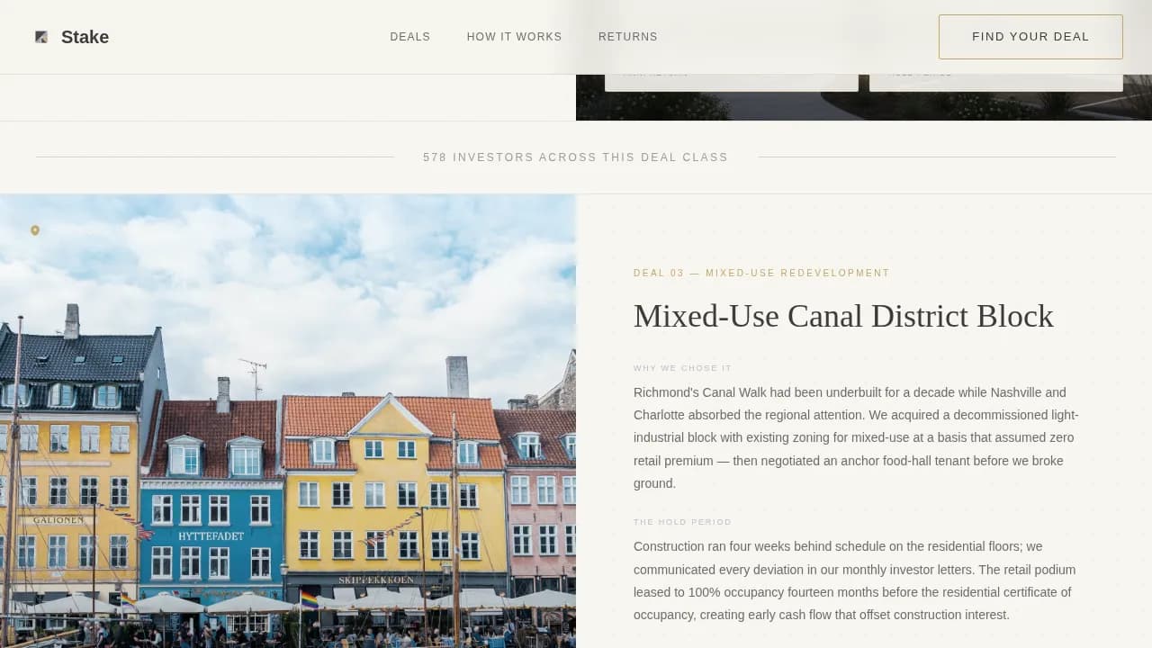 Stake — Accessible Property Investment Landing Page Template