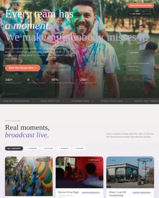 Broadcast — Interactive Team Experience Landing Page Template