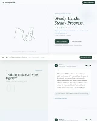 Steadyhands — Patient-Centric Therapy Landing Page Template