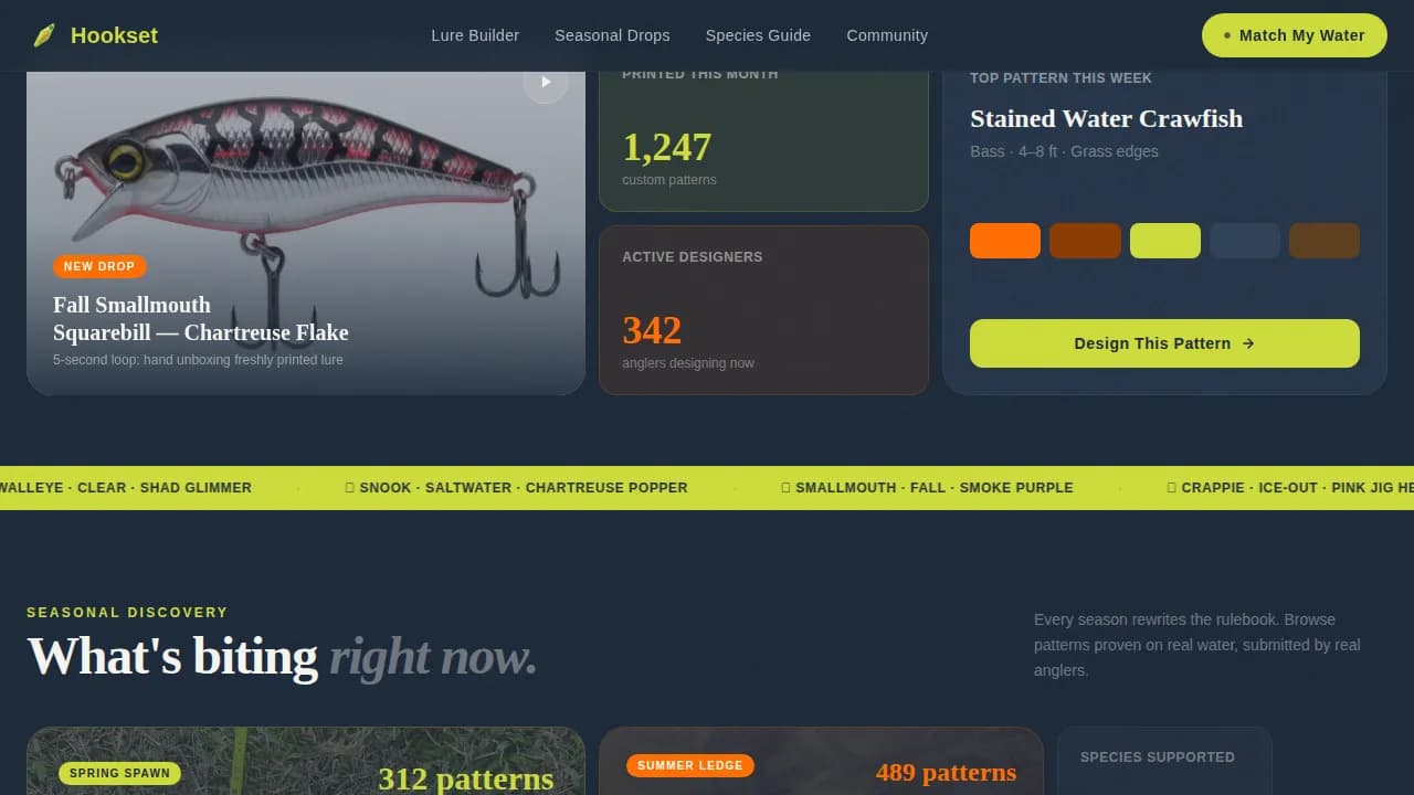 Lure — Bespoke Fishing Gear eCommerce Landing Page Template