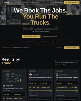 Pipeline - Booked Jobs Home Services PPC Agency Landing Page Template
