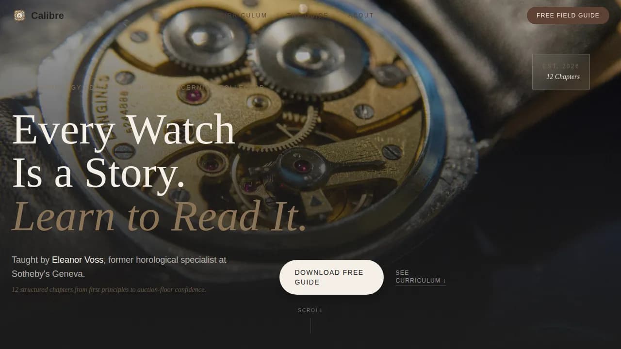 Precision — Luxury Timepiece Landing Page Template