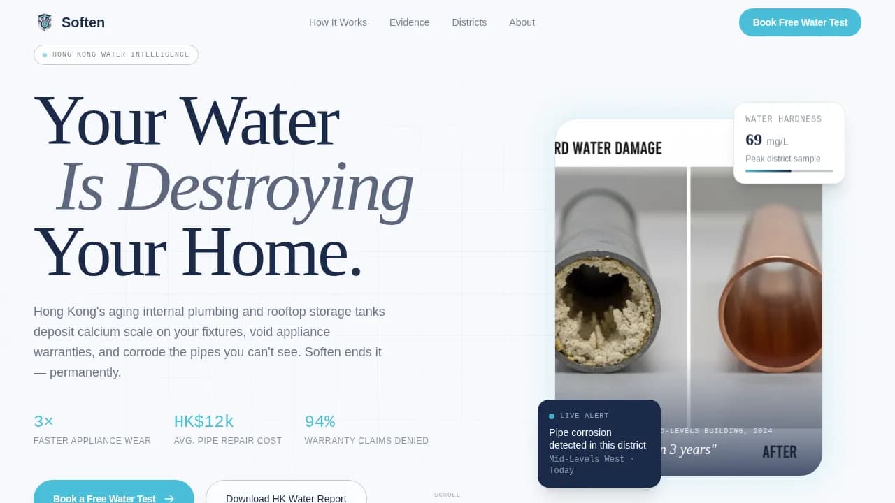 Pureflow — Hard Water Treatment Landing Page Template