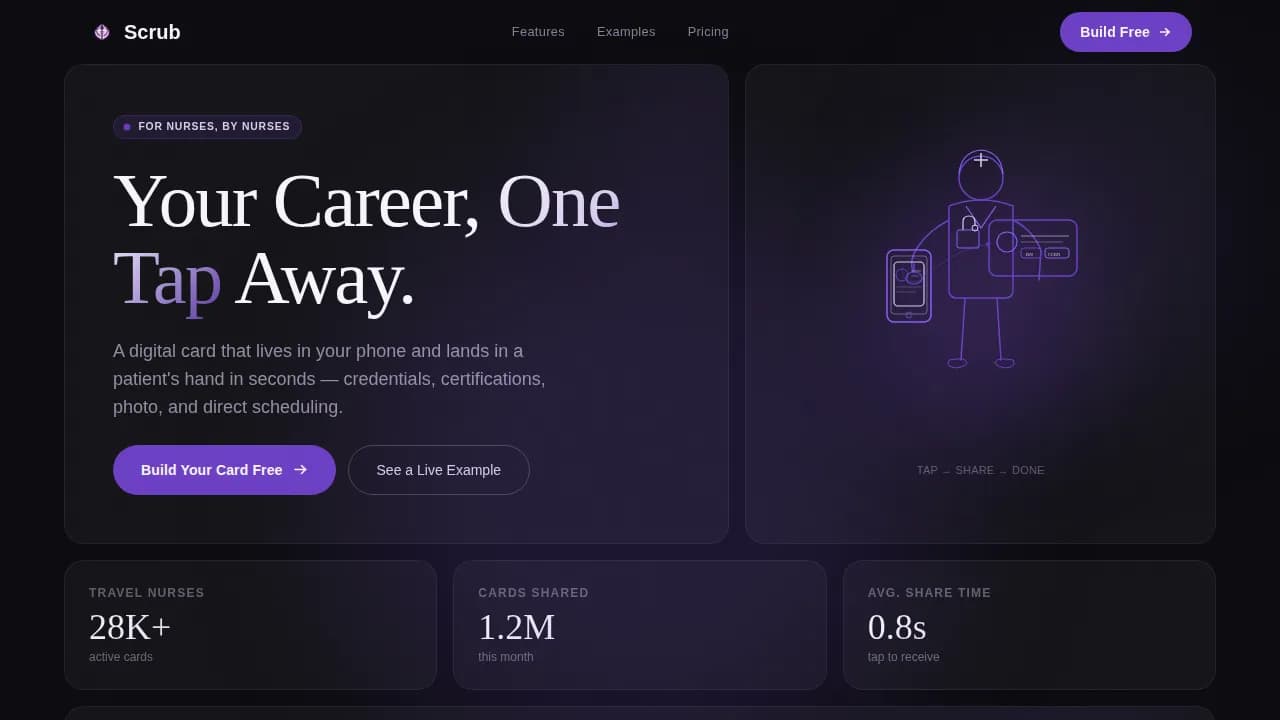 Connect — Digital Nurse Card Landing Page Template