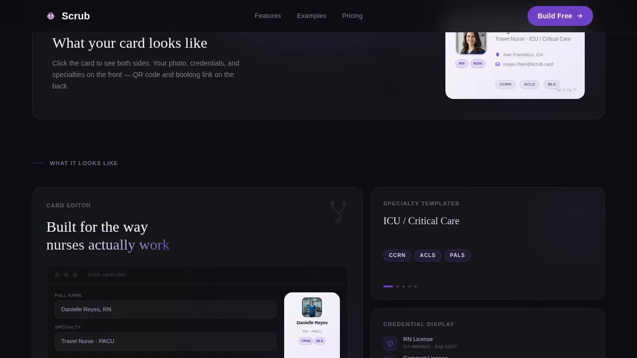 Connect — Digital Nurse Card Landing Page Template
