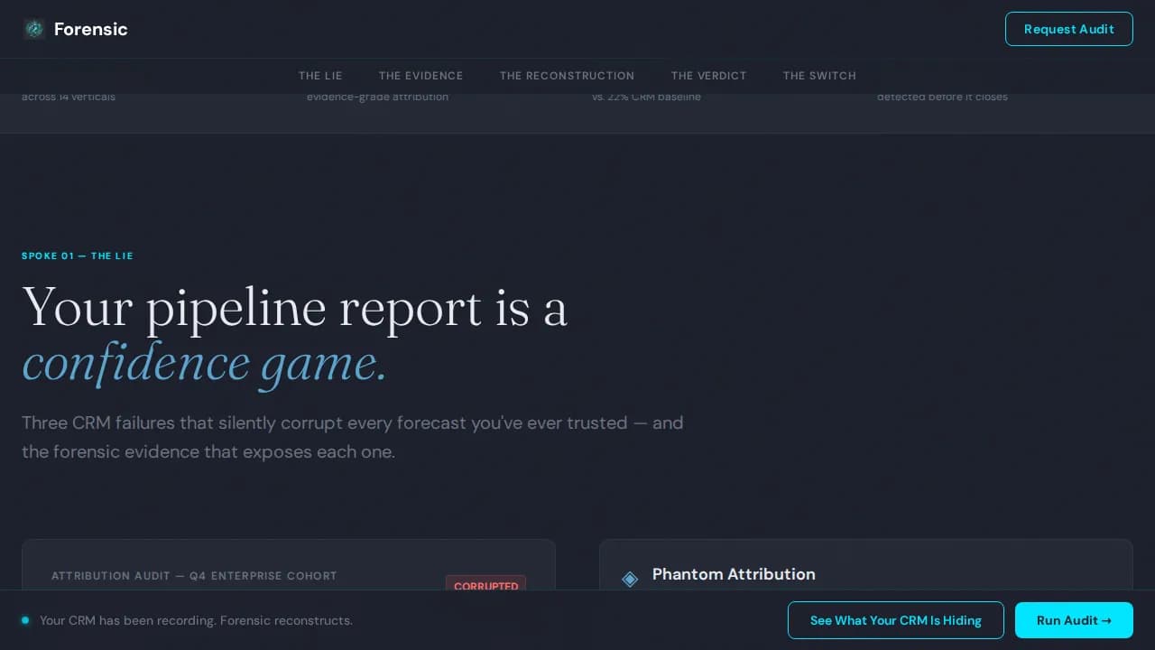 Forensic - Reconstruct Truth CRM Landing Page Template