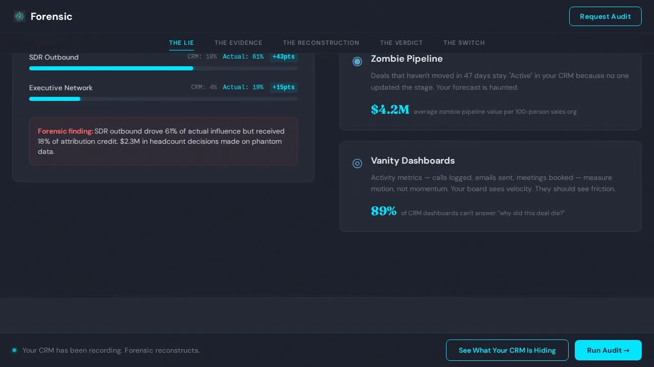 Forensic - Reconstruct Truth CRM Landing Page Template