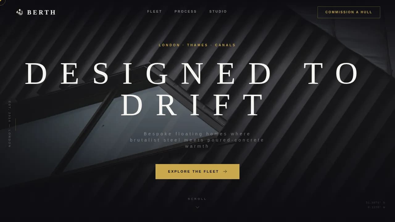 Berth — Innovative Marine Design Landing Page Template