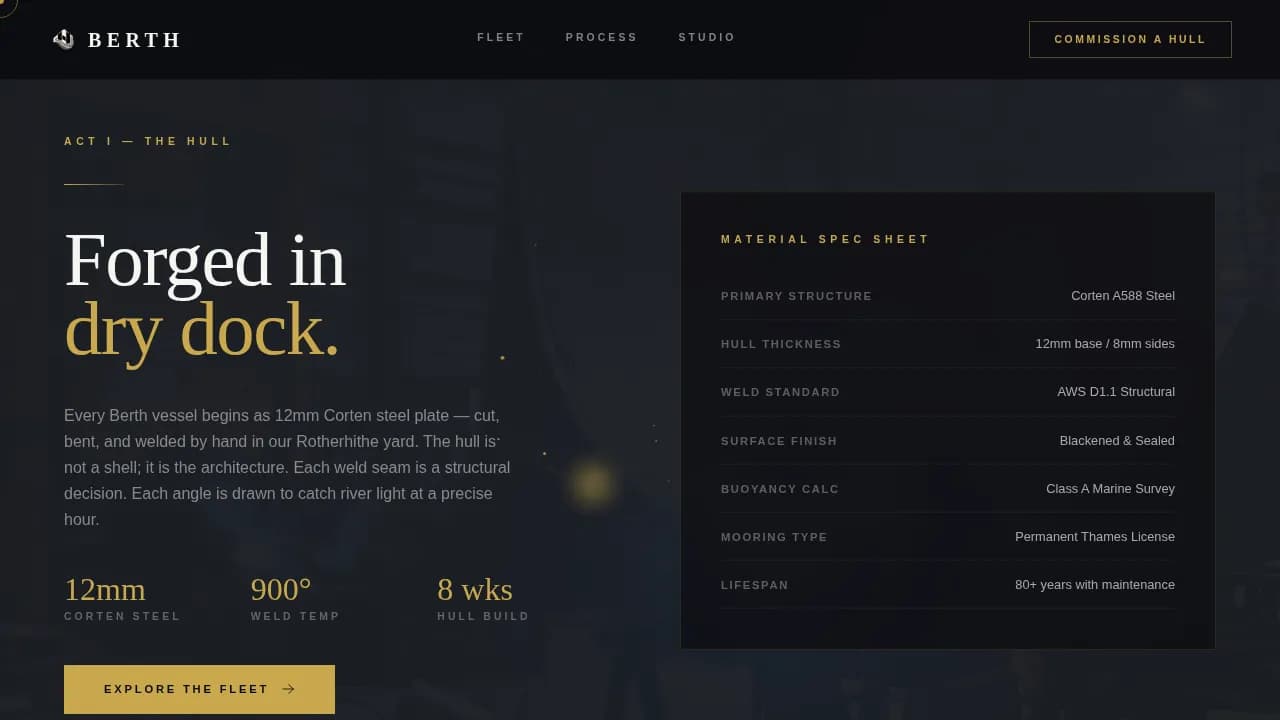 Berth — Innovative Marine Design Landing Page Template