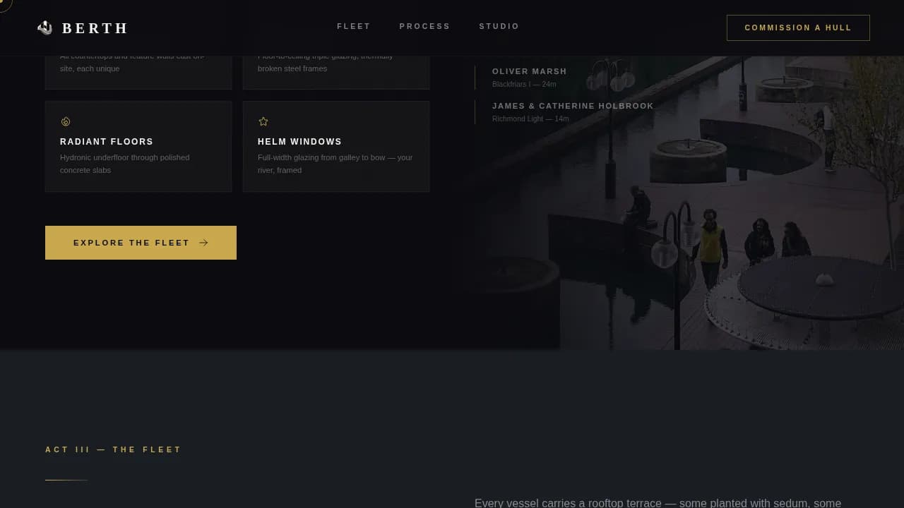 Berth — Innovative Marine Design Landing Page Template