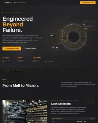 Precision — Advanced Bearing Engineering Landing Page Template