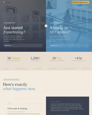 Comply - Trusted Franchise Compliance Landing Page Template
