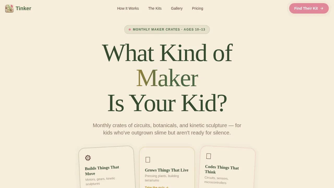 Buildkit — Maker Discovery Experience Landing Page Template