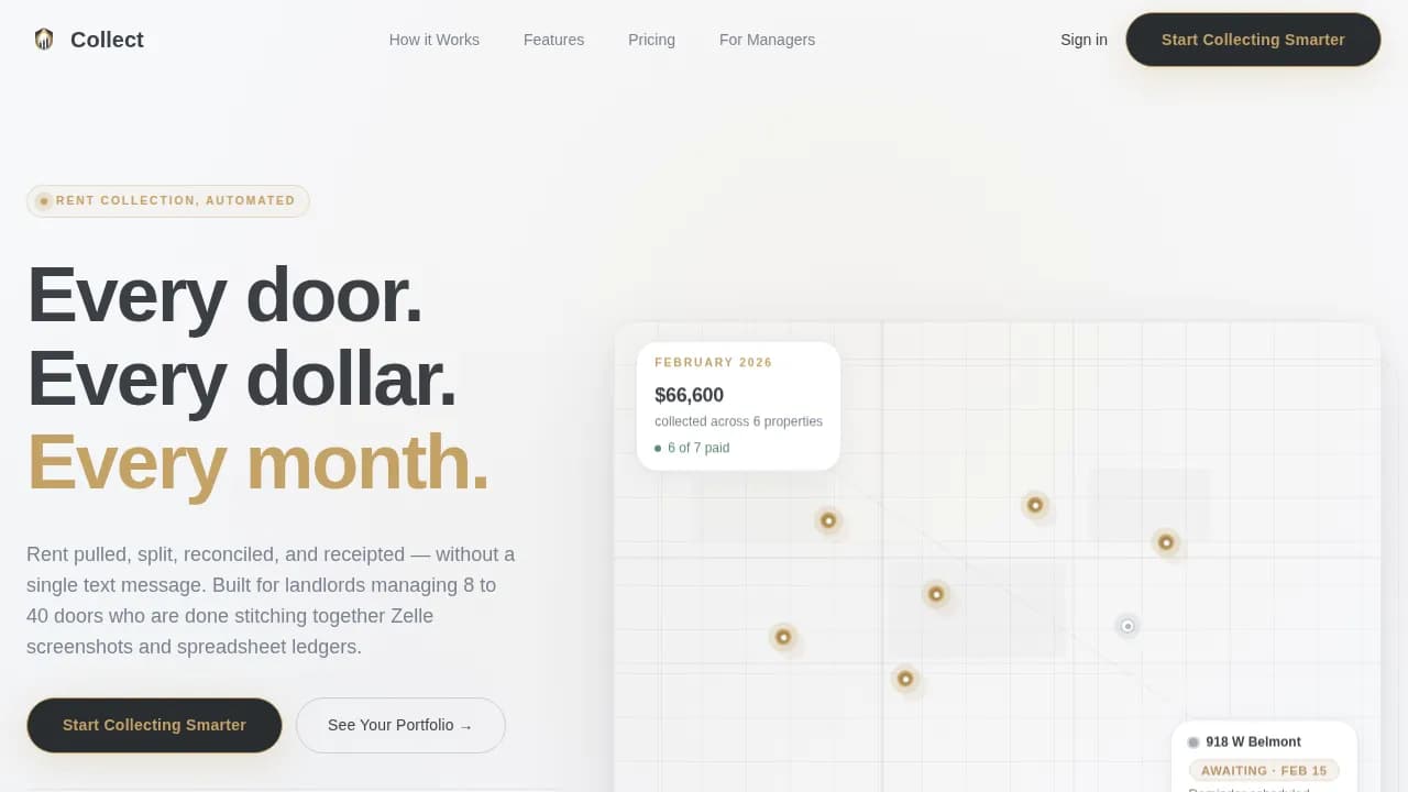 Collect - Smart Rent Collection Landing Page Template