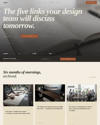 Curate — Elegant Design Insights Newsletter Landing Page Template