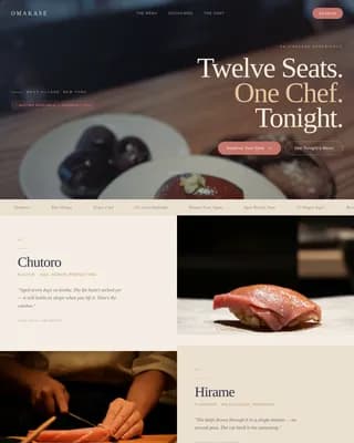 Counter — Artisan Sushi Experience Landing Page Template