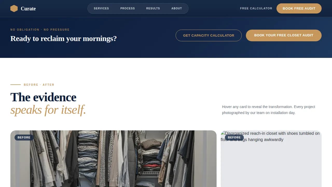 Organize — Expert Wardrobe Transformation Landing Page Template