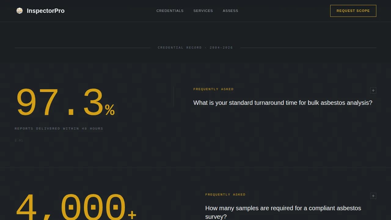 Audit — Intelligent Environmental Assessment Landing Page Template