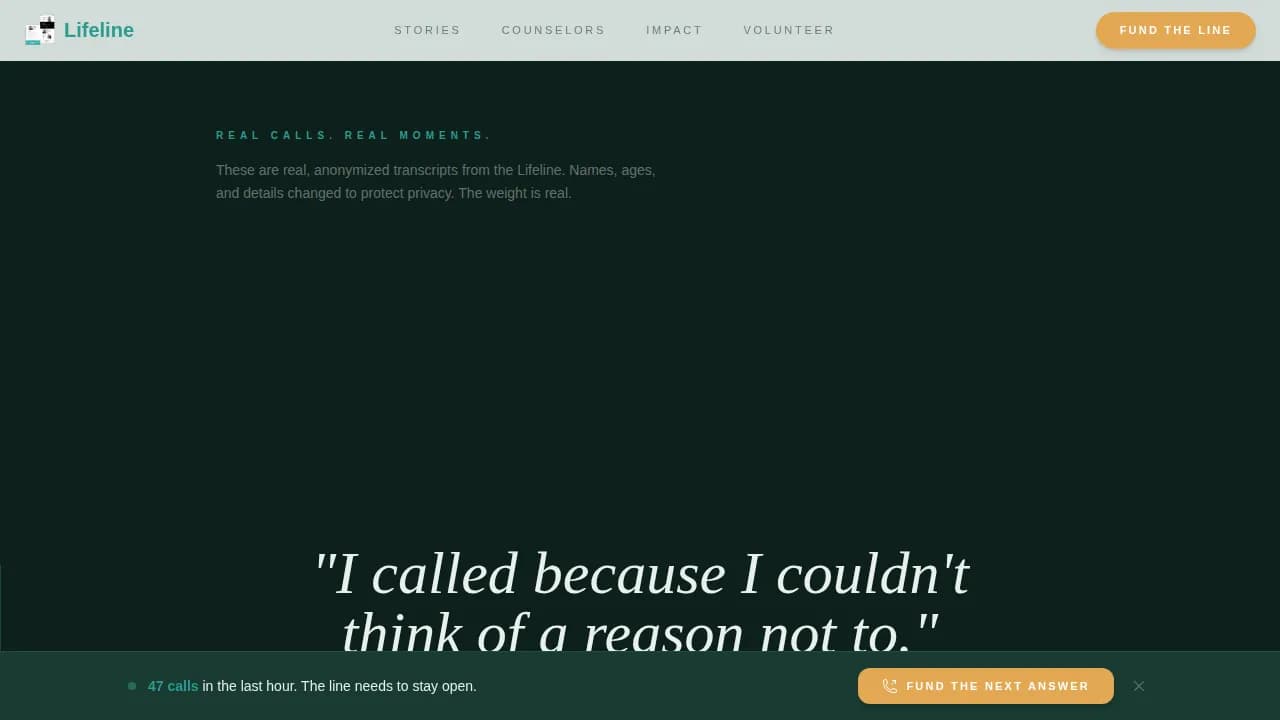Beacon — Immediate Crisis Support Landing Page Template