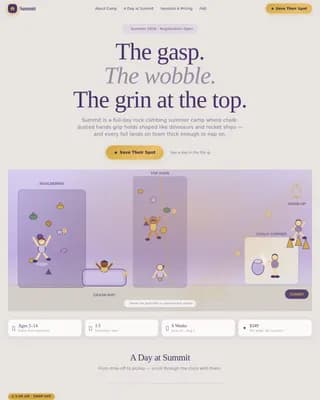 Peakadventure — Youth Climbing Camp Landing Page Template