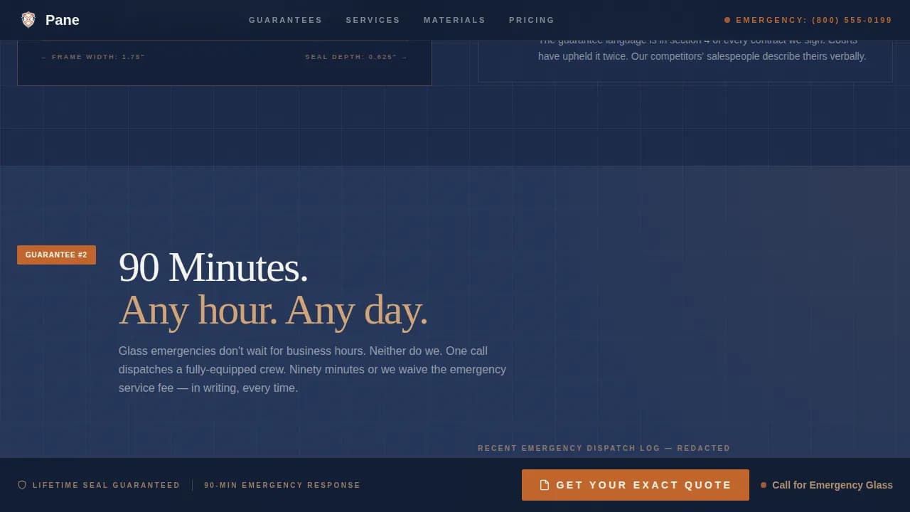 Glass Products & Booking Website Template