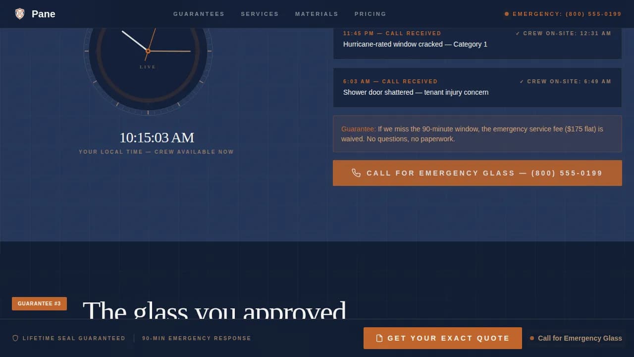 Glass Products & Booking Website Template