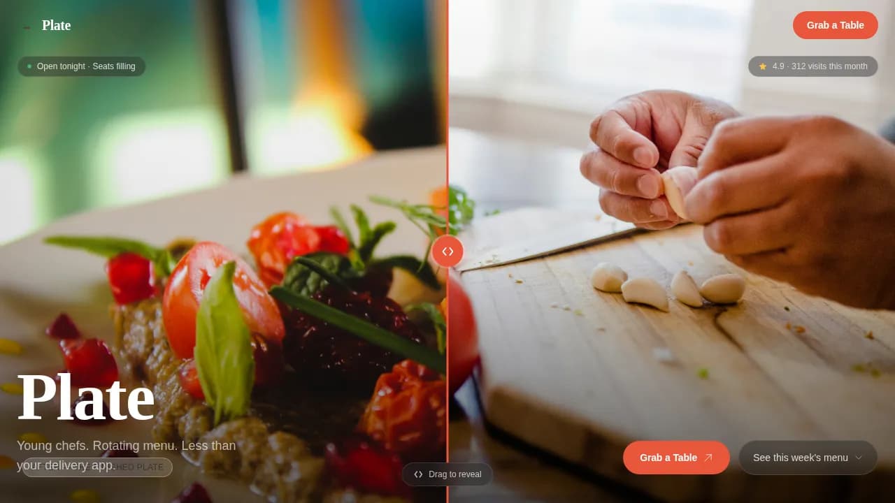 Flavour — Youth Restaurant Showcase Landing Page Template