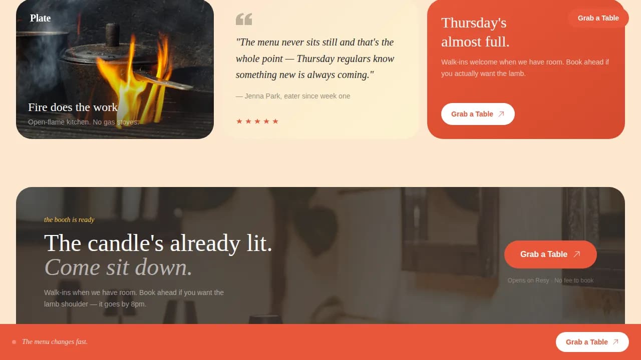 Flavour — Youth Restaurant Showcase Landing Page Template