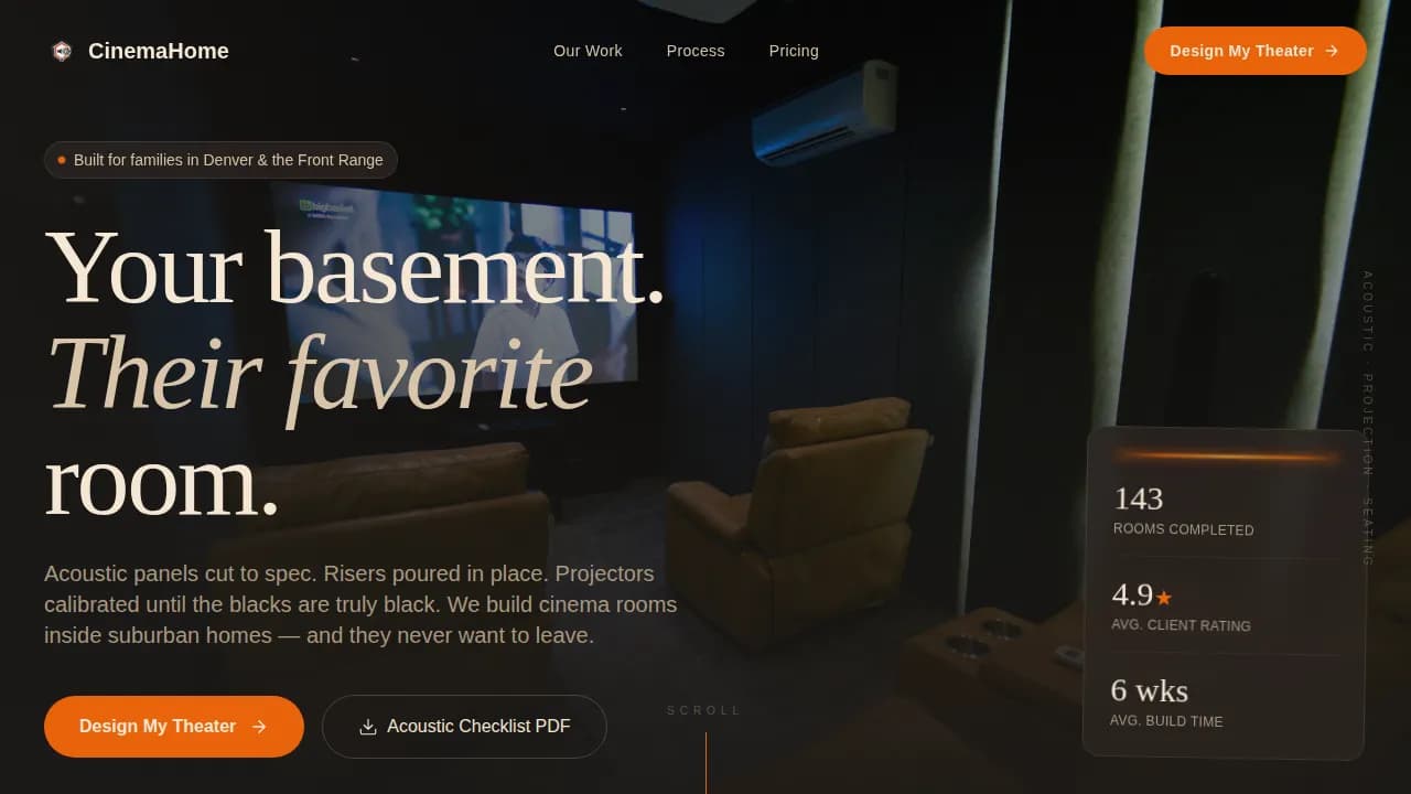 Silverscreen — Luxury Home Theater Landing Page Template