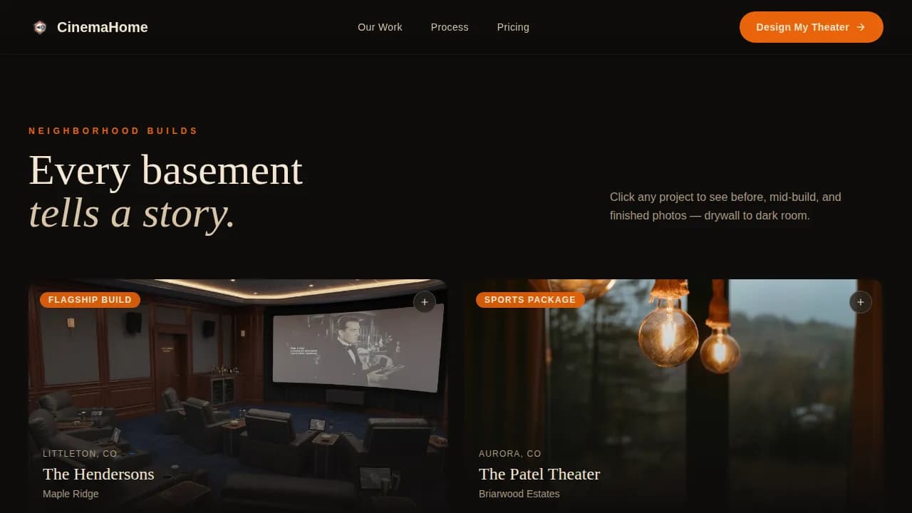 Silverscreen — Luxury Home Theater Landing Page Template