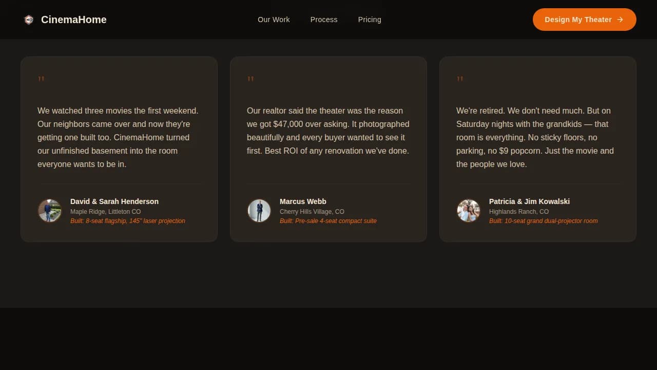 Silverscreen — Luxury Home Theater Landing Page Template