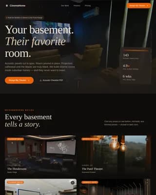 Silverscreen — Luxury Home Theater Landing Page Template