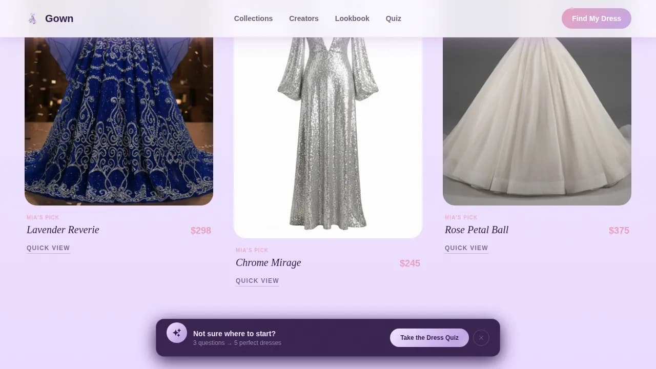 Gown — Elegant Formal Attire Landing Page Template