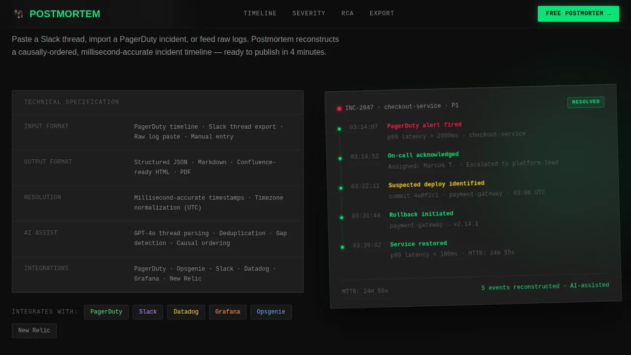 Postmortem - Incident Cost Estimator RCA Landing Page Template