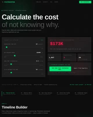 Postmortem - Incident Cost Estimator RCA Landing Page Template