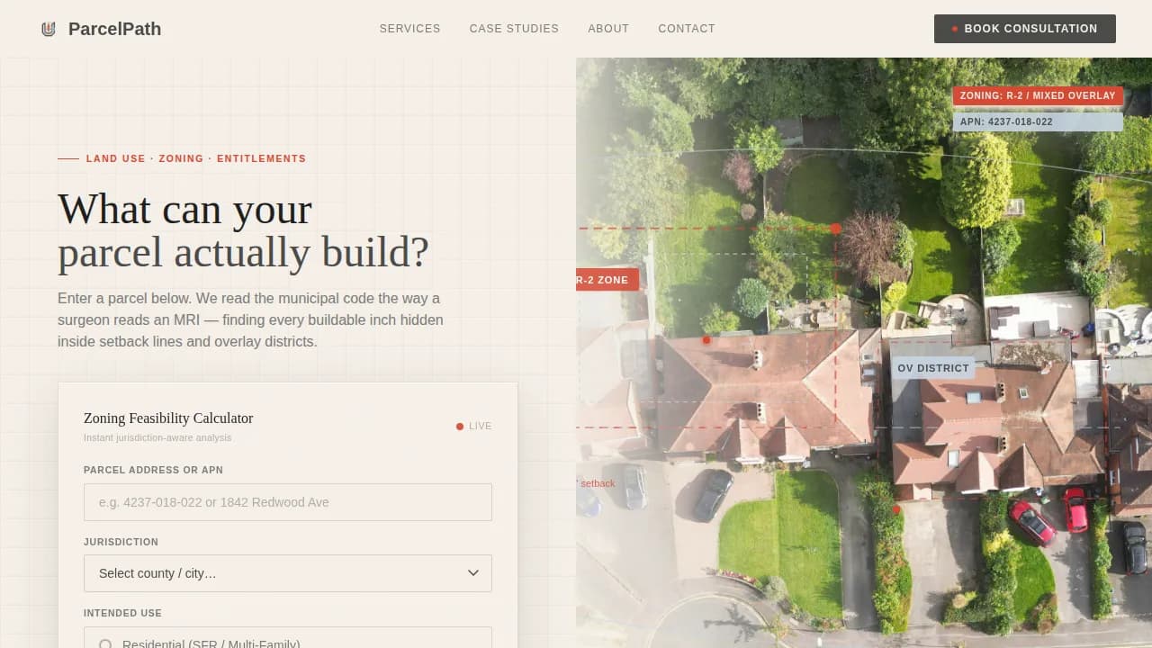 Plat - Precision Zoning Feasibility Landing Page Template