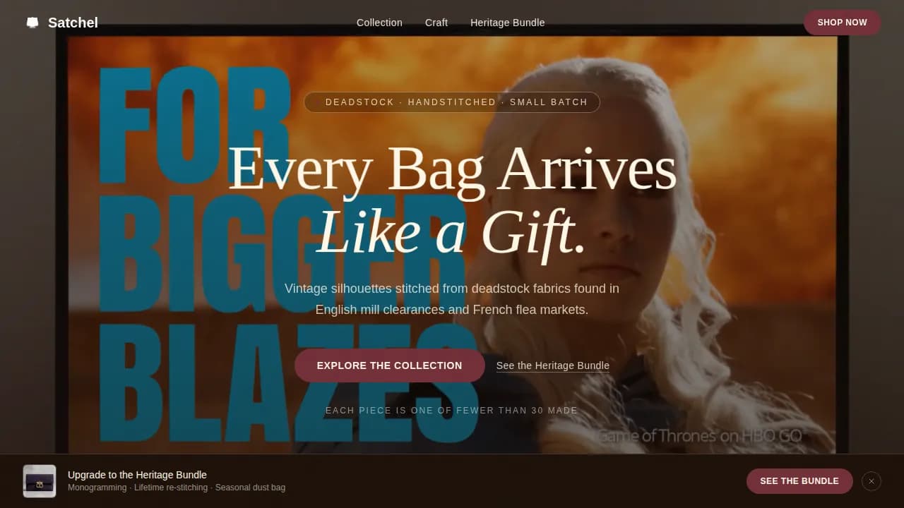 Satchel — Bold Cottagecore Landing Page Template