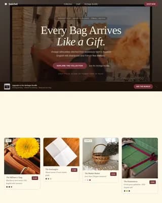 Satchel — Bold Cottagecore Landing Page Template