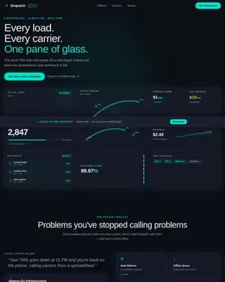 Dispatch — Unified Logistics Platform Landing Page Template