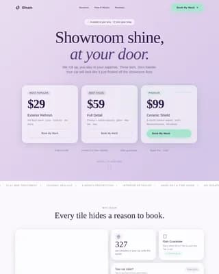 Gleam — Elite Mobile Detailing Landing Page Template