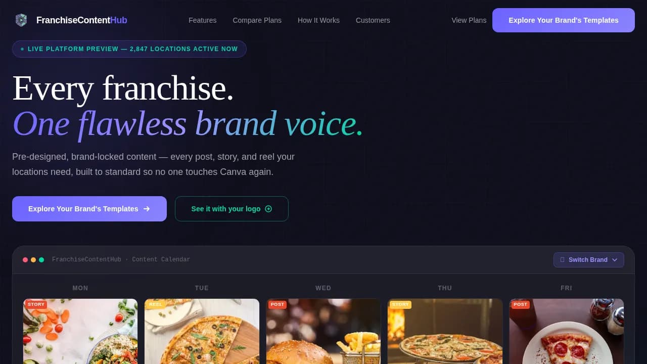 Brandstream — Franchise Social Command Landing Page Template
