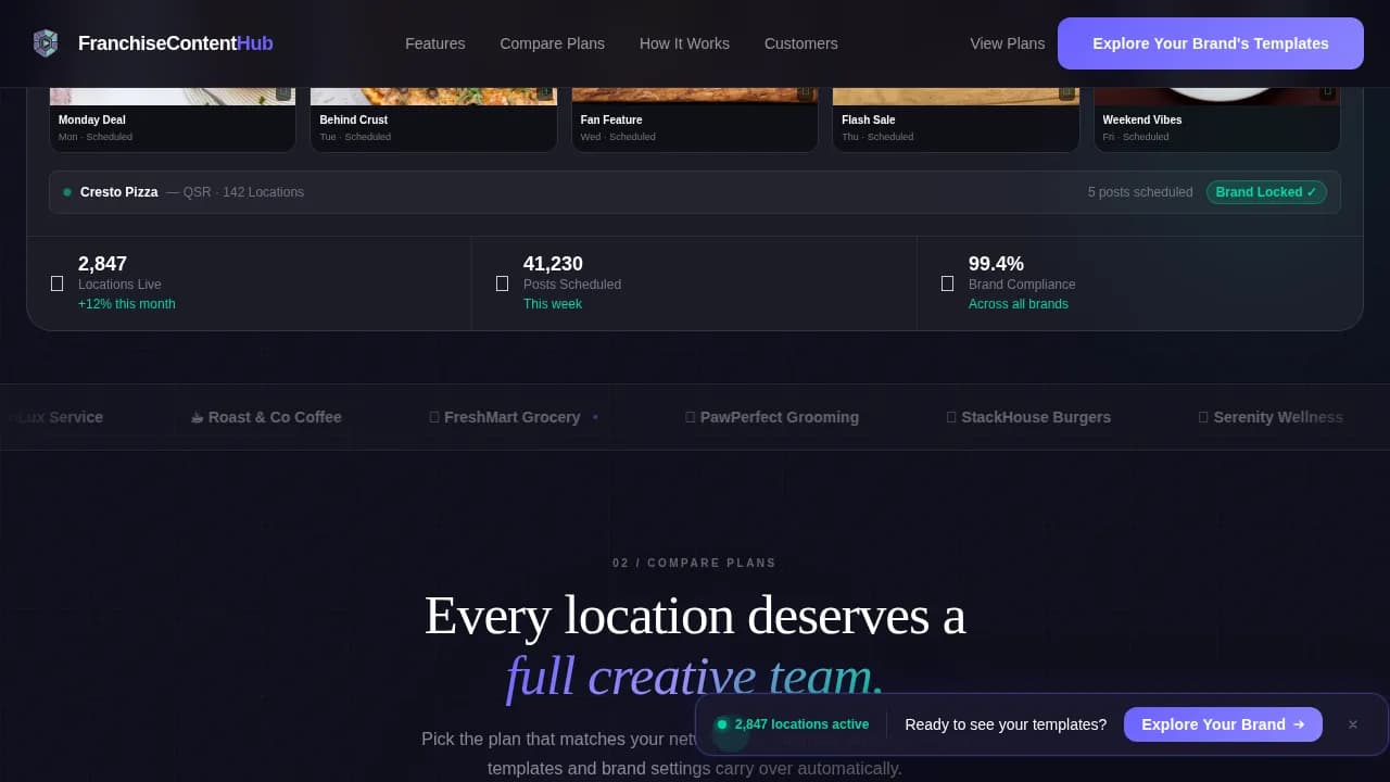 Brandstream — Franchise Social Command Landing Page Template
