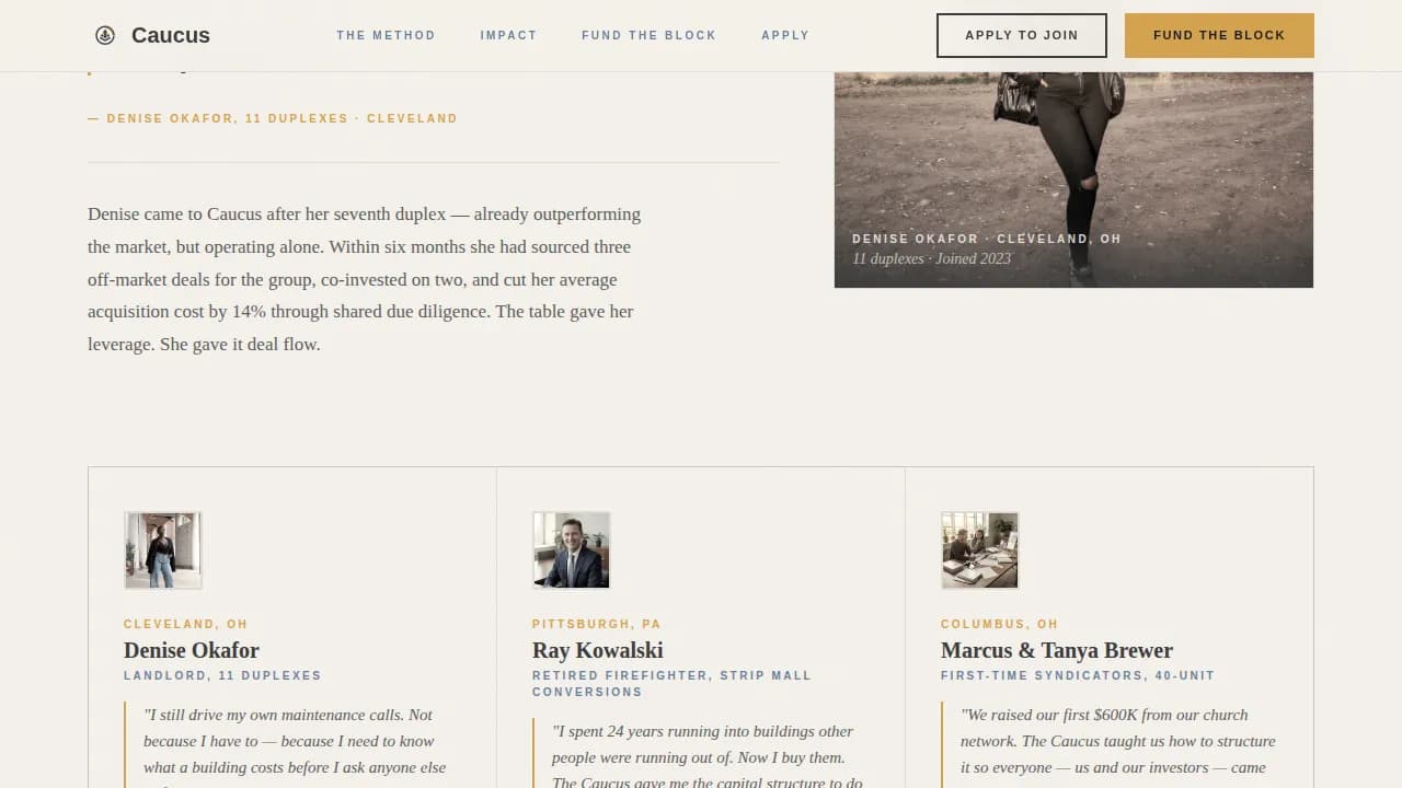 Roster — Real Estate Investor Landing Page Template