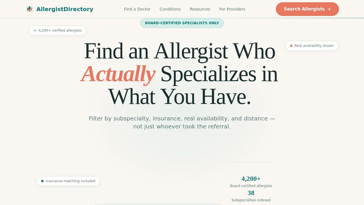 Breathe — Specialized Allergy Clinic Landing Page Template