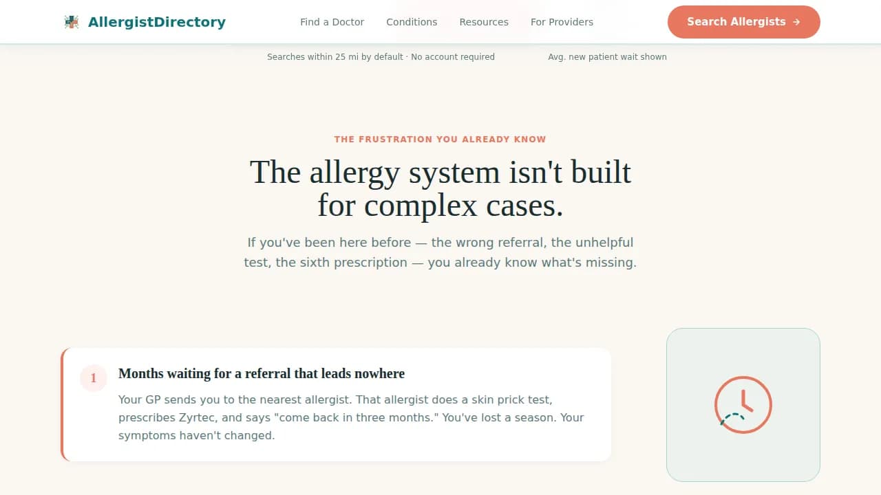 Breathe — Specialized Allergy Clinic Landing Page Template