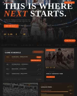 Semi-Pro Basketball League Ticket Sales Website Template